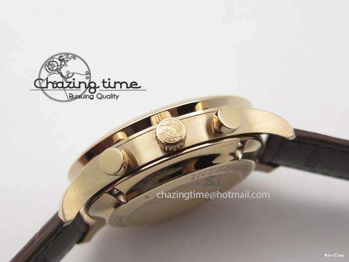 MIROTIME 0115 Portuguese IW371415 ZF 1:1 Best Edition RG Black dial On Brown Leather Strap A Modern 7286